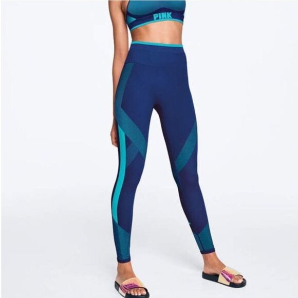 Pink Victoria’s Secret Cool & Comfy Leggings Blue/Navy Womens Size Small - Picture 1 of 4